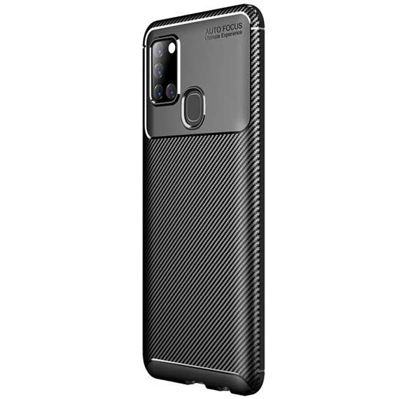 Samsung Galaxy A21s Kılıf CaseUp Fiber Design Siyah 2